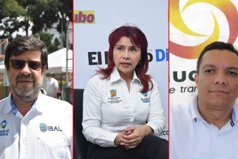 Rodrigo Herrera, gerente del Ibal; Carmen Sofía Bonilla, secretaria de Desarrollo Económico, y Javier Triana, secretario de Agricultura.