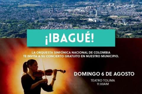 Uno de los conciertos que podrá disfrutar este fin de semana en Ibagué, será el de la Orquesta Sinfónica Nacional de Colombia.