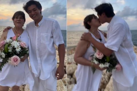 ¡Nadie se lo esperaba! Alina Lozano y Jim Velásquez se casaron en playa de Cartagena