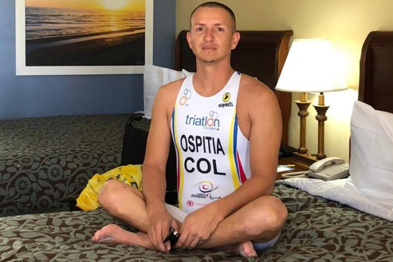 El para-atleta Alexander Ospitia se tuvo que quedar ayer en el hotel, sin poder ni siquiera entrenar.