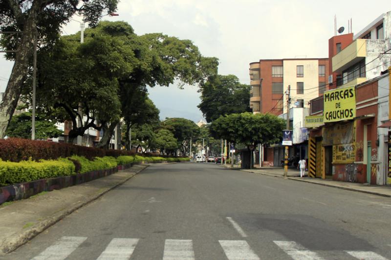 Algunas calles principales de Ibagué tienen un tráfico reducido durante los días de cuarentena.