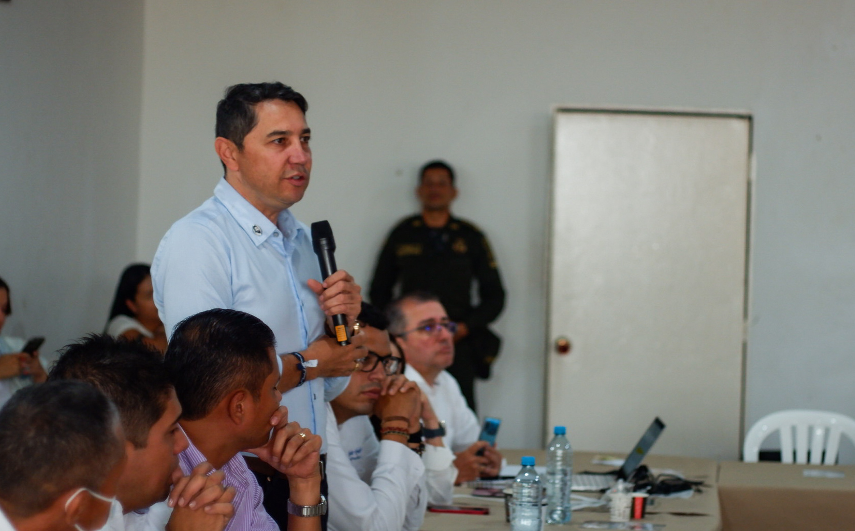 Andrés Hurtado durante el concilio con ‘Los Samanes’.