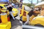 ¡Gritos y angustia! Taxistas protagonizaron violenta pelea en plena Quinta de Ibagué