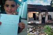 Niño le hizo carta a Papa Noel pidiendo ladrillos para su casa que se incendió