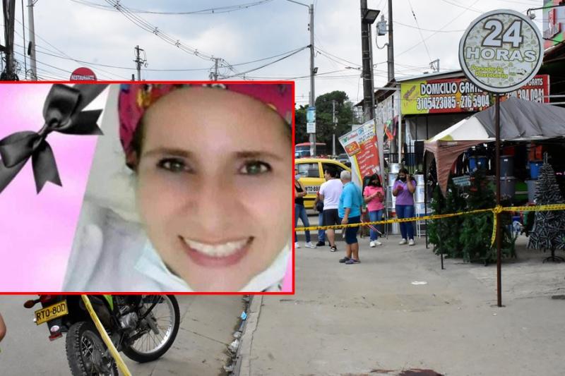 Sandra cayó malherida frente a la panadería de El Salado. Allí una cámara de seguridad grabó el momento cuando llegó el ‘gatillero’ y disparó.