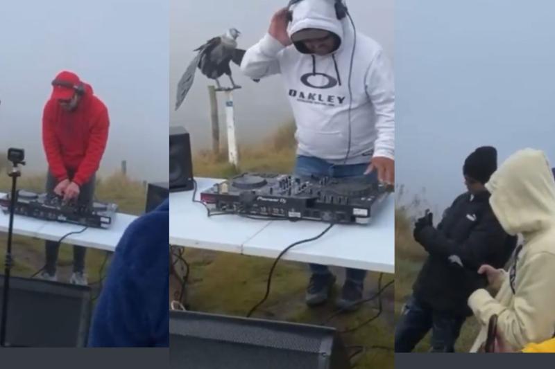 DJ armó toque de electrónica en pleno páramo del Nevado del Ruiz, con publico incluido
