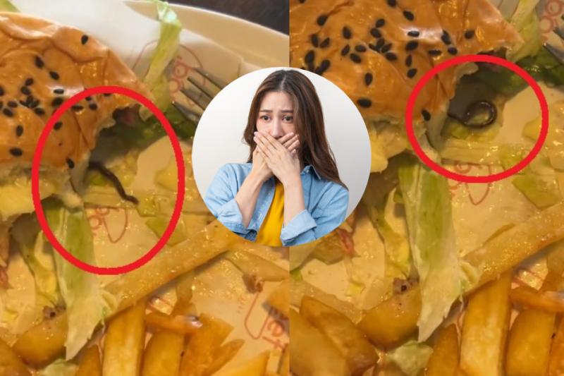 A mujer le salió un gusano vivo en su hamburguesa, en reconocido restaurante, ¡asqueroso!