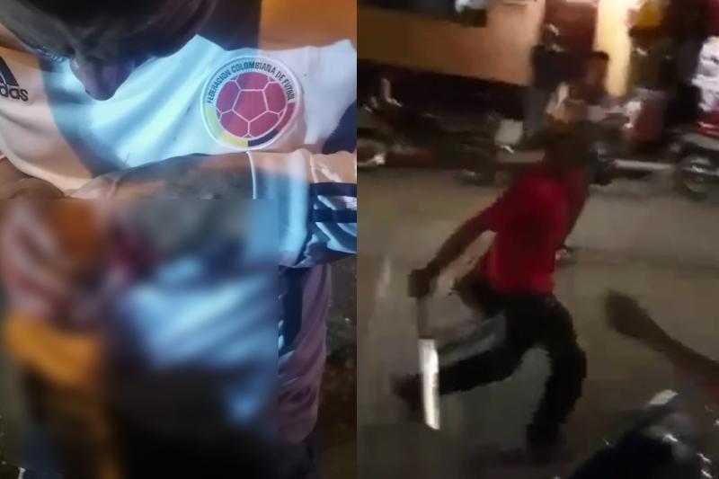 Violenta riña a machete en Ibagué: joven casi pierde media mano mientras se defendía a piedra