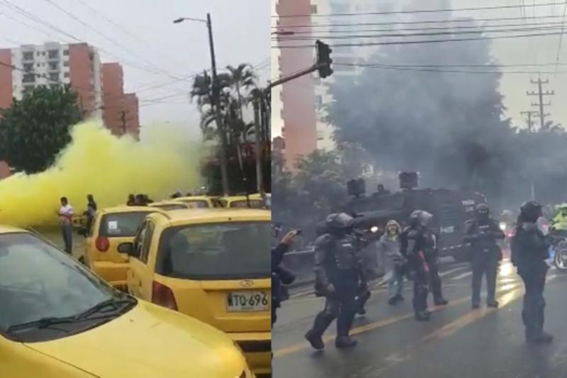 Caos total en la 60 con Quinta: Esmad, policías, gases lacrimógenos y supuestas papas bomba