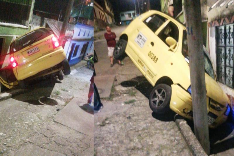Por no dejarse robar, taxista terminó encunetado en Ibagué, ¡lo hicieron estrellar!