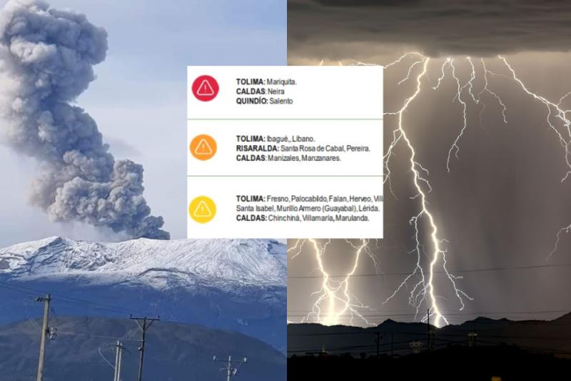 ¡Grave riesgo de alerta roja para municipio del Tolima! En área del Volcán del Ruiz, por lluvias
