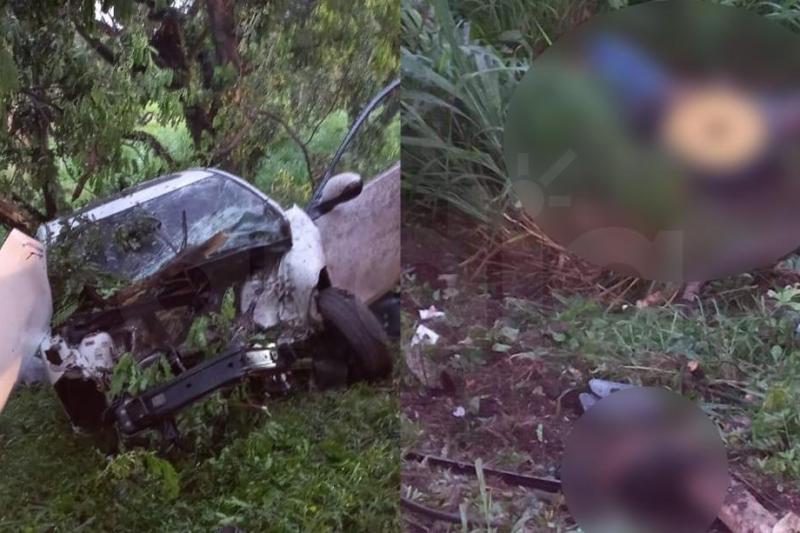 ¡Trágico accidente! Policía murió decapitado tras chocar su carro contra un árbol