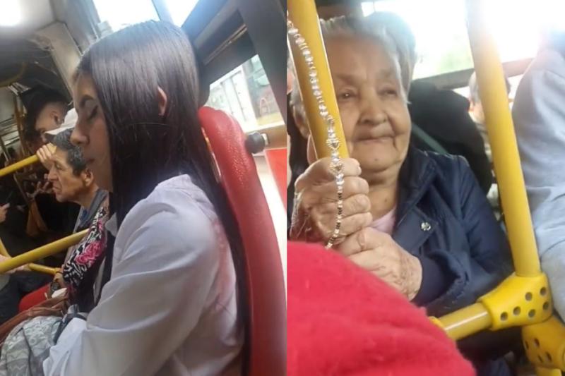 Pillaron a joven haciéndose la dormida para no darle la silla a una abuelita en el transporte